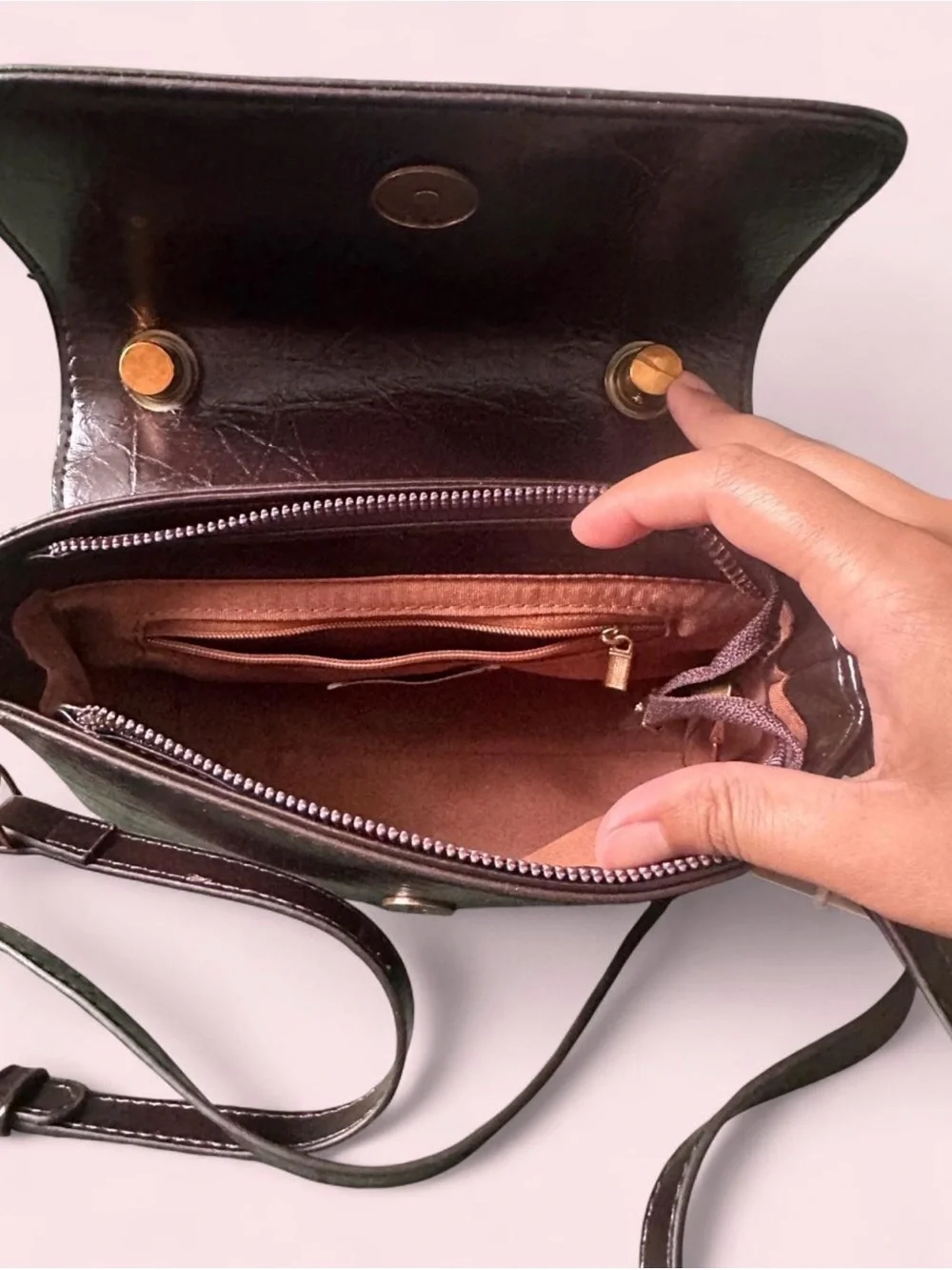 Kosk Min Min Burgundy Top-Handle Bag